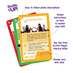 Shuffle Up Tennis Card Games come in a sturdy box for easy storage and travel.
