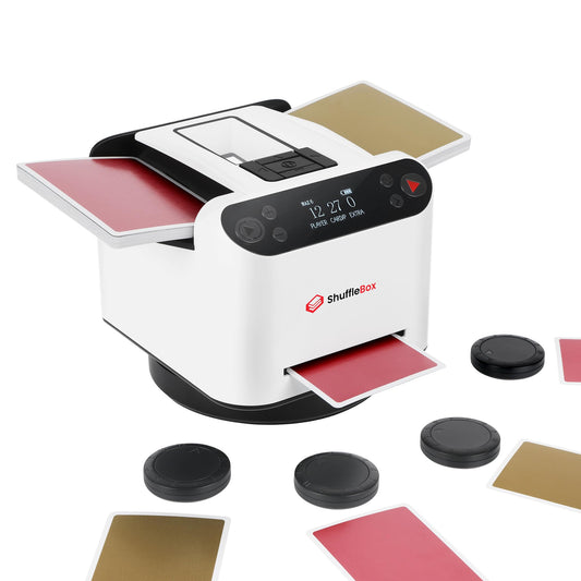 ShuffleBox G1 Pro 2025 shuffles two decks quickly for smooth play
