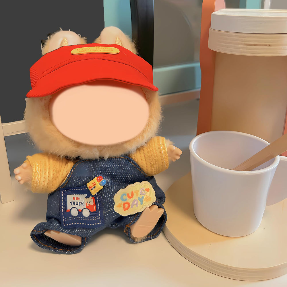 SHUOXUKE doll clothes set with overalls, versatile mix-and-match for playtime.