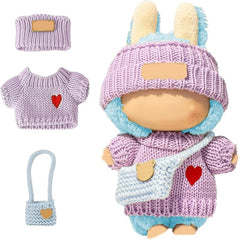 SHUOXUKE purple sweater for 17cm dolls, cozy play-ready look