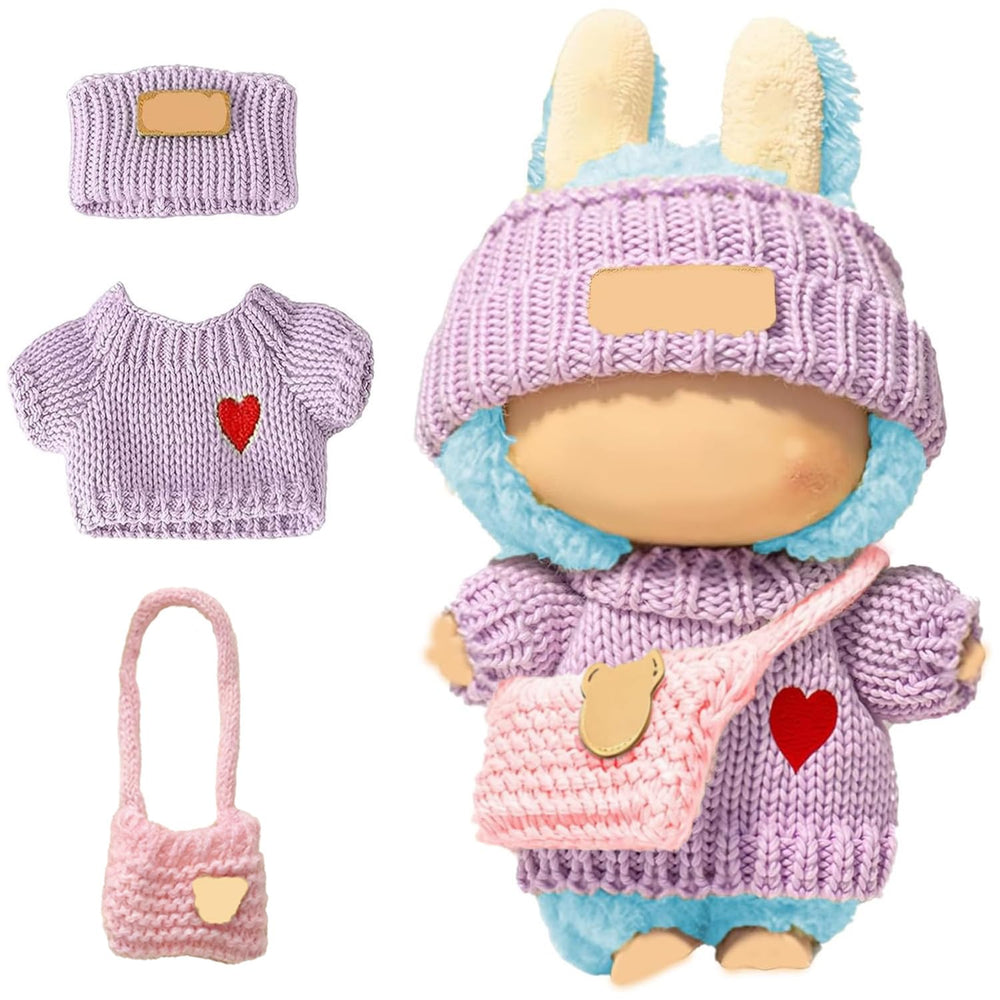 SHUOXUKE purple sweater for 17 cm dolls, cozy layering for imaginative play.