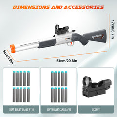 Shushuzz easy-load shotgun with barrel-opening mechanism in action