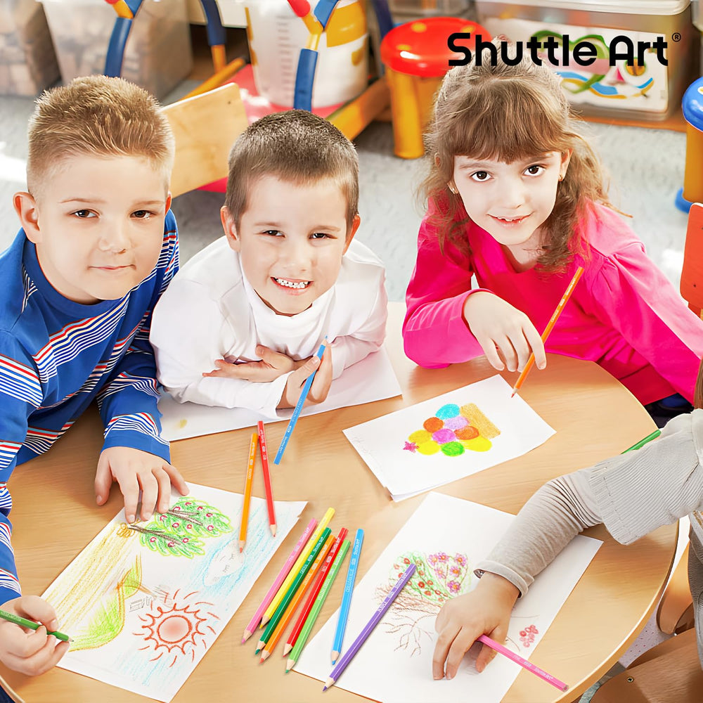 Shuttle Art 12-color set provides rich hues for student drawings and crafts.