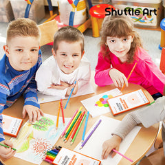 Shuttle Art 60-packs-12-colors display vibrant pigments for smooth coloring.