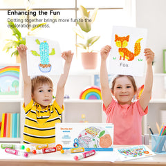 Shuttle Art toddler coloring session with markers and pages.
