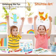 Shuttle Art washable markers clean up easily from skin and fabrics.