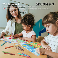Shuttle Art durable crayons endure daily classroom use and repeated sharpening.
