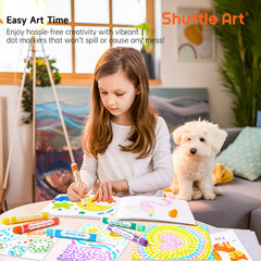 Bright glitter colors from Shuttle Art Shimmer markers spark imagination.