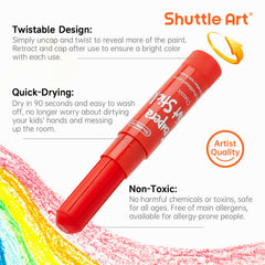 Shuttle Art tempera paint sticks no-water-needed design for convenient use