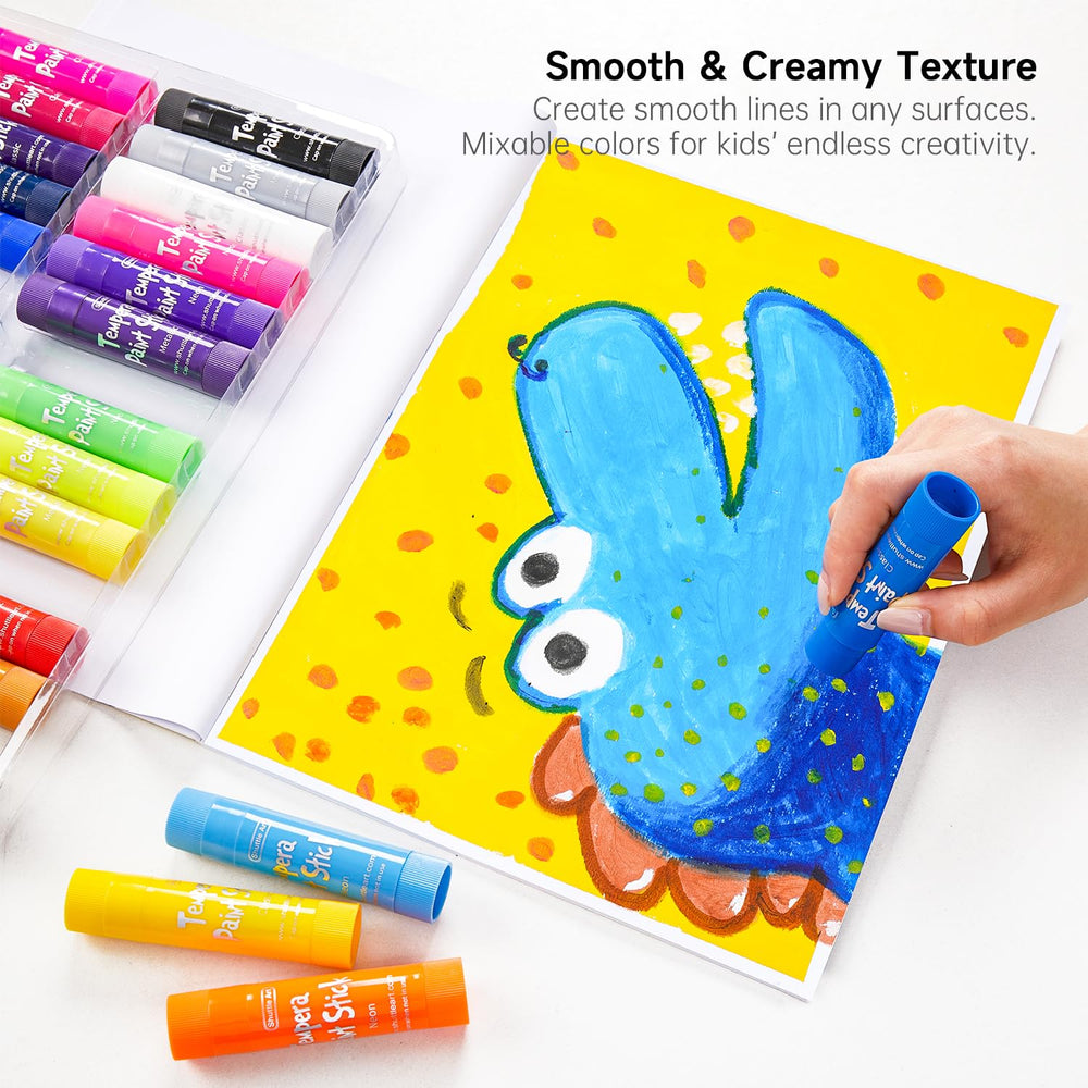 Shuttle Art tempera paint sticks quick-dry formula dries in about 90 seconds