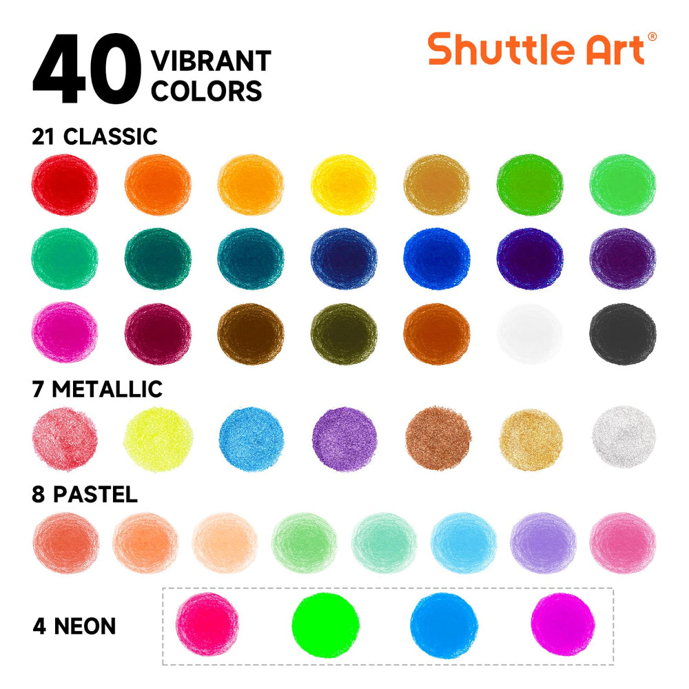 Shuttle Art tempera paint sticks twistable barrel for easy grip
