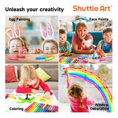 Washable tempera sticks clean with soap and water