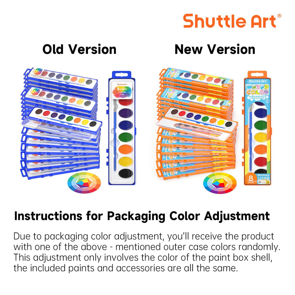 Shuttle Art watercolor paints in 8 colors for vibrant blending