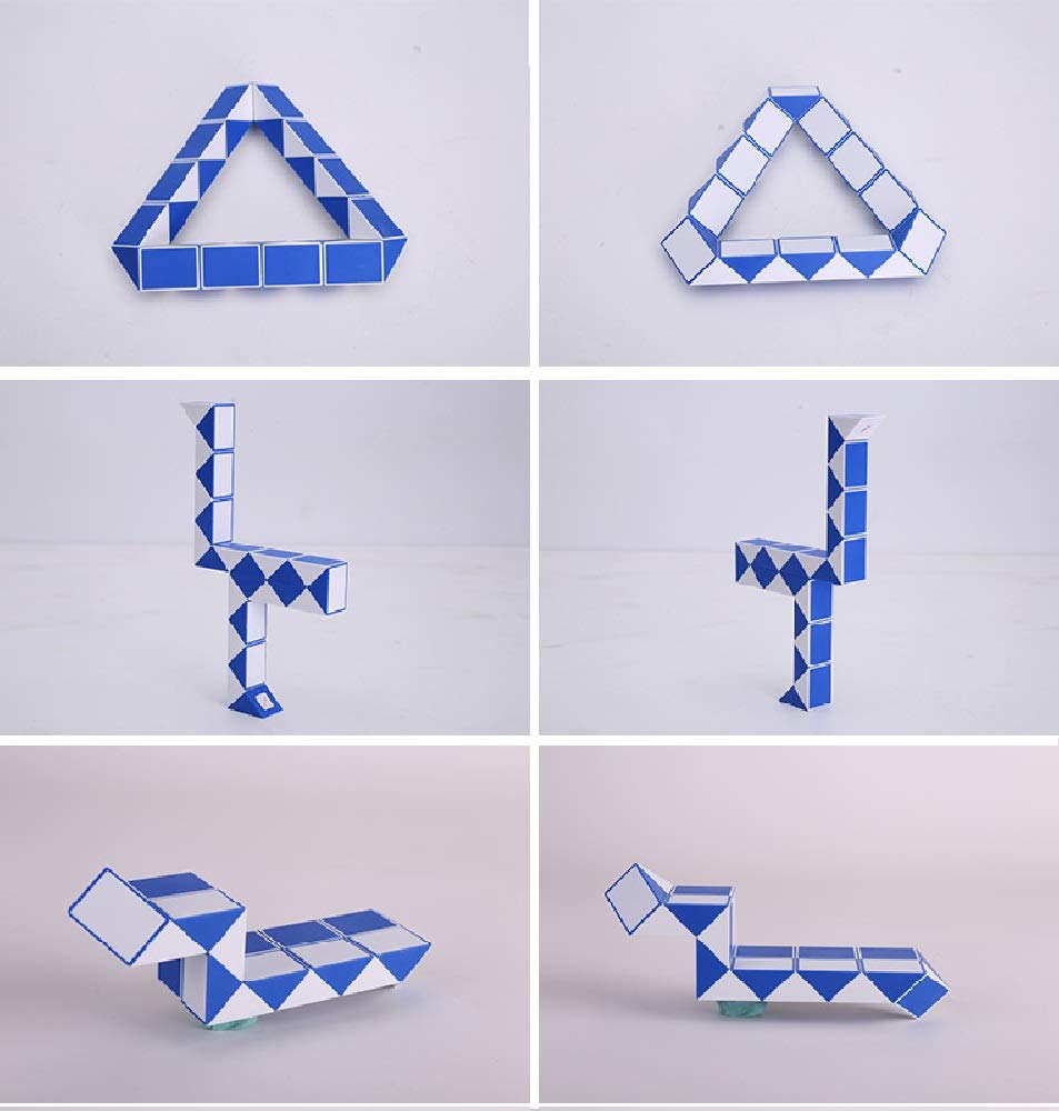 SHUYUE Snake Magic Speed Cube blue and white travel-friendly design in use
