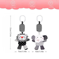 SHXERO hanging rattle lion clip provides visual focus for early play.