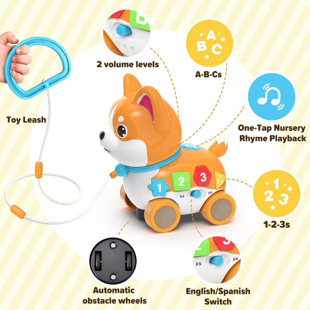 SHXYKZ 3in1 puppy toy pulling along helps motor skill practice