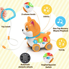 SHXYKZ 3in1 puppy toy pulling along helps motor skill practice