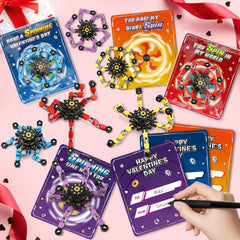 ShyLizard classroom party favors with Valentines cards and spinners