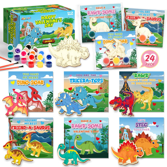 ShyLizard dinosaur valentines cards for classroom exchanges with space to write names