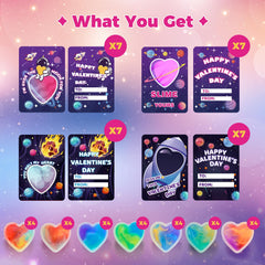 ShyLizard heart-shaped galaxy slime in seven colors, soft and stretchy for play.