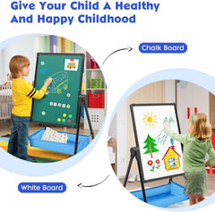Siairo Kids Art Easel doubles as whiteboard and chalkboard for varied tasks.