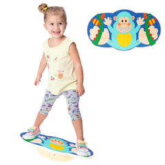 Siairo Wobble Board with monkey pattern supports kid balance during play.