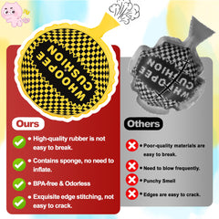 Demonstration of Sicitu Whoopee Cushion on a chair for playful on-seat fun.