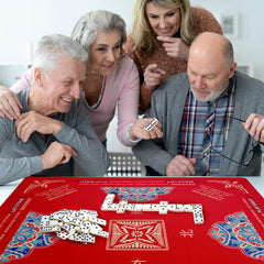 SiDreea Mahjong Mat Easy Cleanup with soft brush and damp cloth.