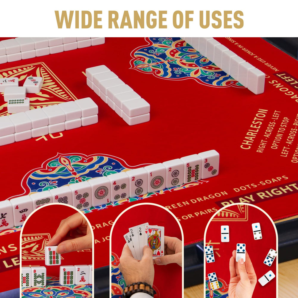 SiDreea Mahjong Mat Waterproof Surface protects the board from moisture.