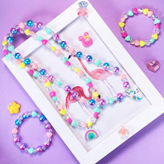 SIELEVIN elastic bracelet with safe acrylic charms, easy for little hands.