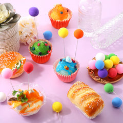 Sieral cake topper balls in assorted colors brighten desserts beautifully for celebrations.
