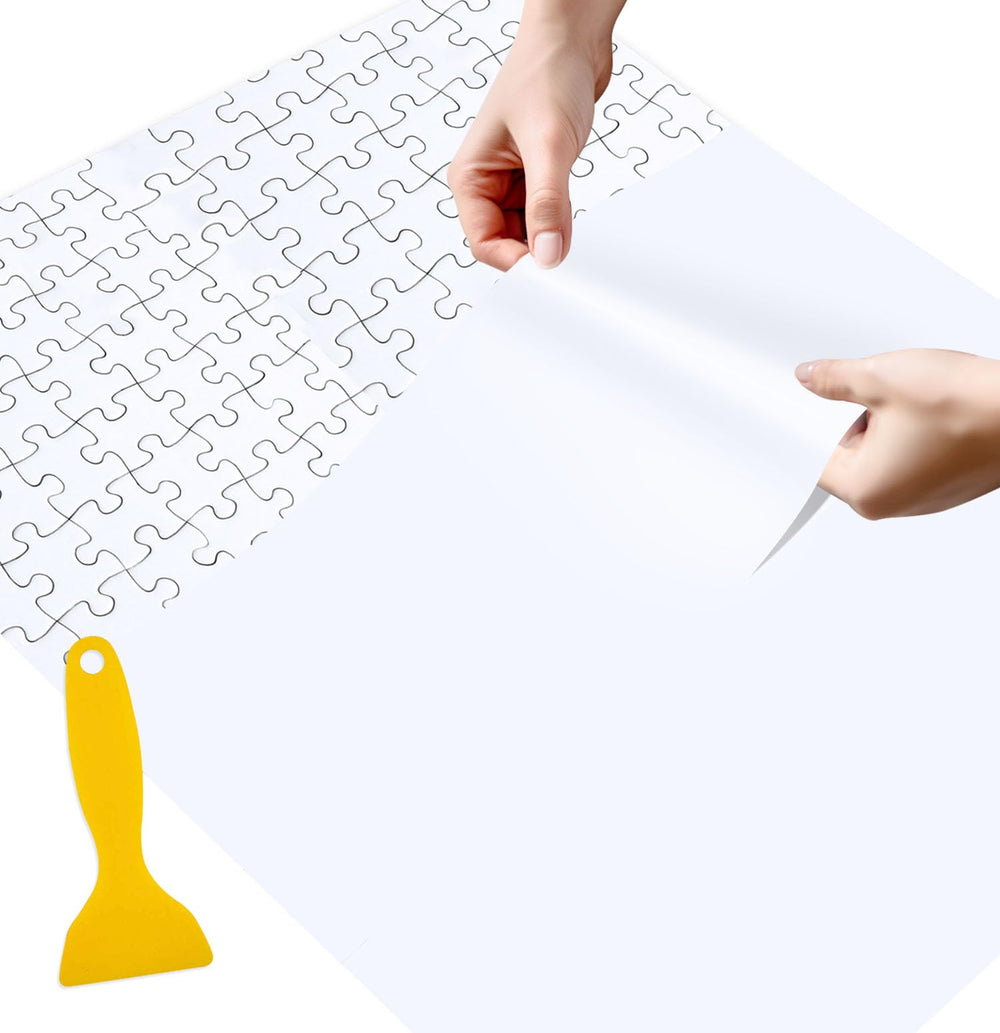 SietDESEO puzzle saver sheet back view secures pieces for easy preservation and framing.