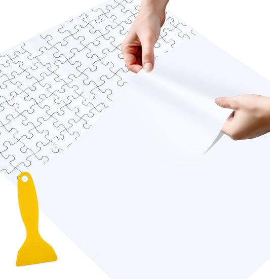 SietDESEO puzzle saver sheet back view secures pieces for easy preservation and framing.