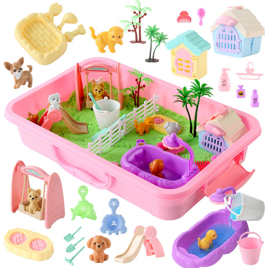 Sikmcle pet sensory bin kit with vibrant pieces for imaginative play.