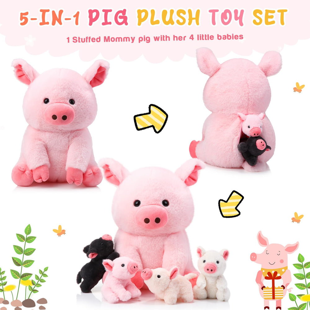 Back zipper detail on Silipull mommy pig for easy storage of babies.