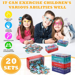Silipull wooden puzzle zoo box features animal scenes for fine motor practice