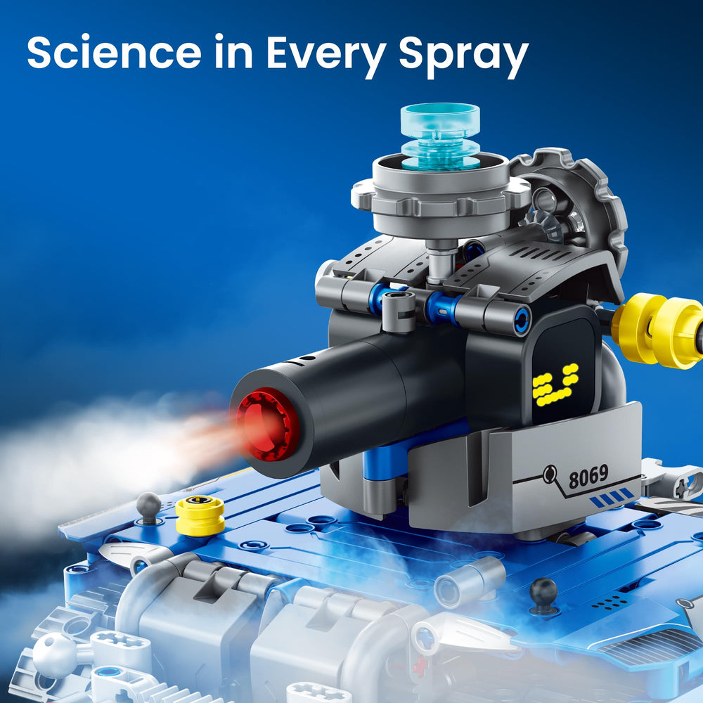 Sillbird STEM robot mist spray activates with water for interactive demos.