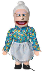 Silly Puppets 25-inch Granny puppet, front view, ready for stage storytelling