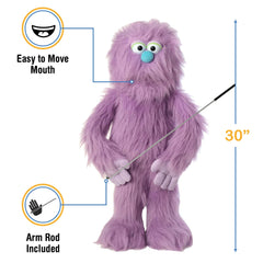 Silly Puppets arm rod attachment enables smooth ventriloquist movement