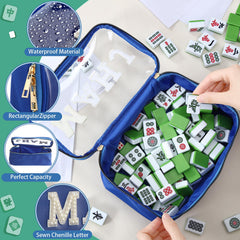 SilTriangle mahjong tile bag with pearl-letter design for an elegant display.