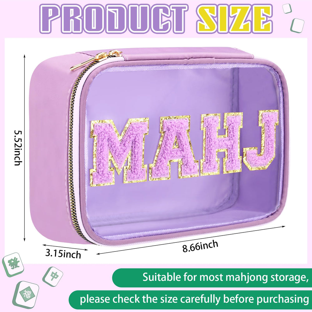 SilTriangle purple-letter Mahjong bag showcases tiles with a stylish display.