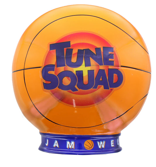 Silver Buffalo Space Jam coin bank face view, ideal for daily saving motivation and fan display.