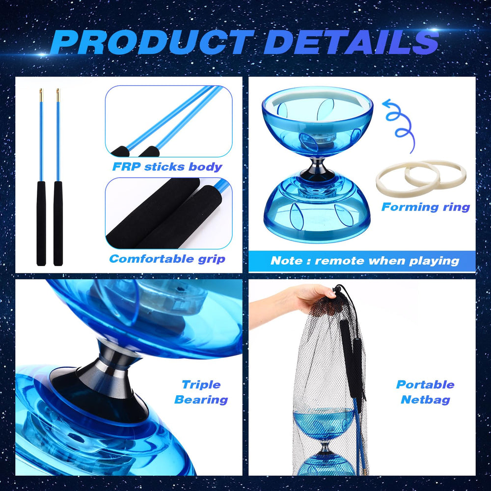 Simgoing LED diabolo showing bright glow and smooth spins.