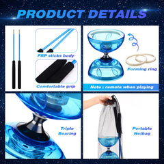 Simgoing LED diabolo showing bright glow and smooth spins.