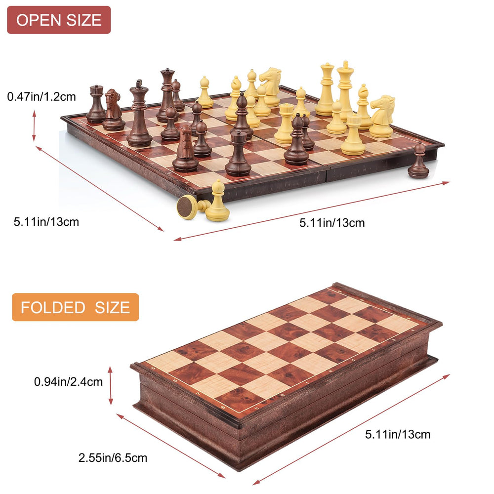 SIMPLEWIN magnetic travel chess pieces stay secure during travel