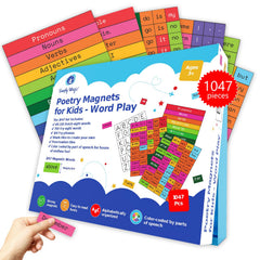 Simply Magic 1047-pcs poetry magnets on fridge inspire writing and storytelling.