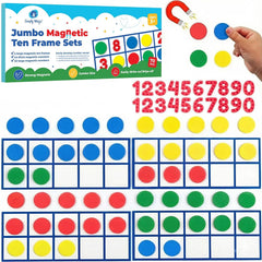 Simply Magic Jumbo Ten Frames on a whiteboard supporting foundational math practice