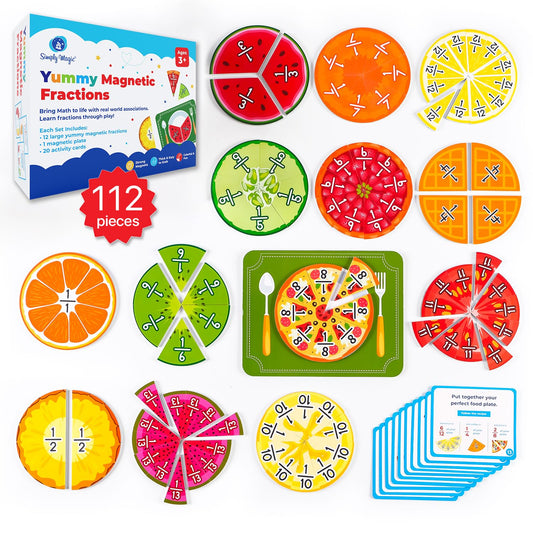 Simply Magic yummy fraction tiles on whiteboard for engaging classroom learning