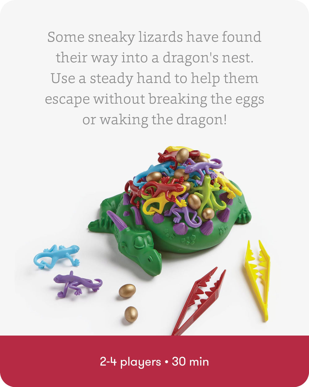 SimplyFun Dreaming Dragon tweezers-action demonstrates precise hand control during challenge.