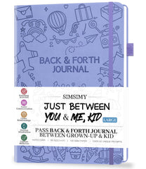 SIMSIMY Just Between You and Me journal cover in light purple, inviting intimate parent‑child moments.